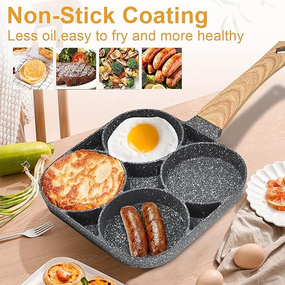 🍳 SARTÉN ANTIADHERENTE DE 4 PUESTOS