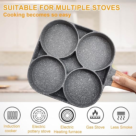 🍳 SARTÉN ANTIADHERENTE DE 4 PUESTOS