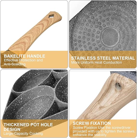 🍳 SARTÉN ANTIADHERENTE DE 4 PUESTOS