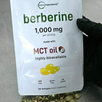 🌿 Berberina 1000 mg con Aceite MCT | 60 Cápsulas